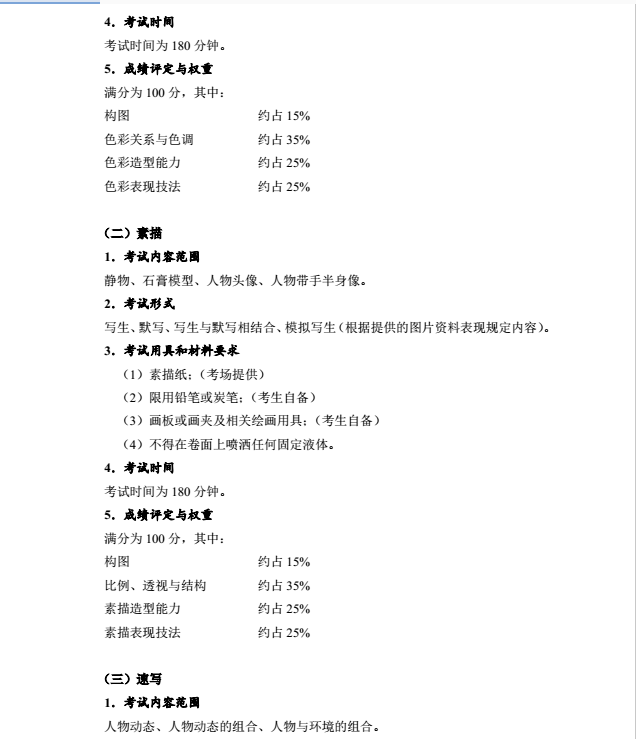 美術(shù)與設(shè)計考試大綱